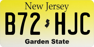 NJ license plate B72HJC