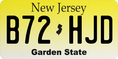 NJ license plate B72HJD