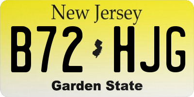 NJ license plate B72HJG