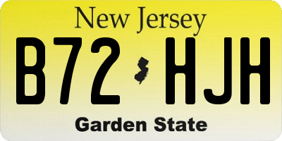 NJ license plate B72HJH