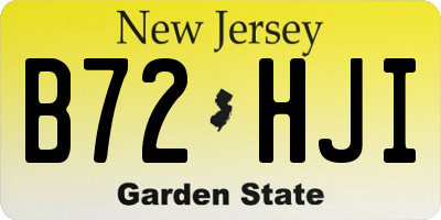 NJ license plate B72HJI