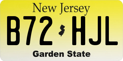 NJ license plate B72HJL