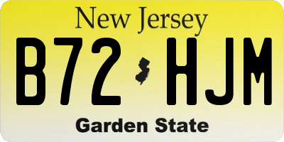 NJ license plate B72HJM