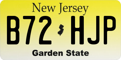 NJ license plate B72HJP