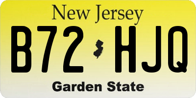 NJ license plate B72HJQ
