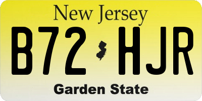NJ license plate B72HJR