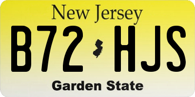 NJ license plate B72HJS