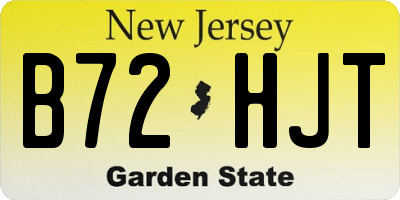 NJ license plate B72HJT
