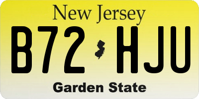 NJ license plate B72HJU