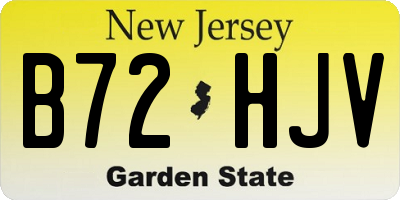 NJ license plate B72HJV