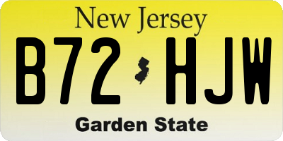 NJ license plate B72HJW
