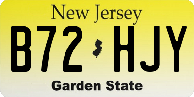 NJ license plate B72HJY