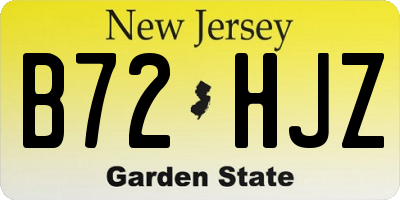 NJ license plate B72HJZ