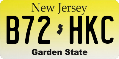 NJ license plate B72HKC