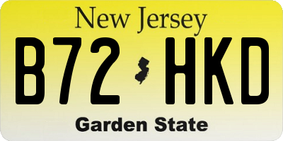 NJ license plate B72HKD