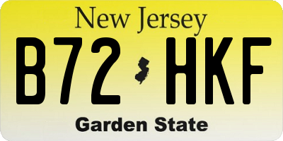 NJ license plate B72HKF