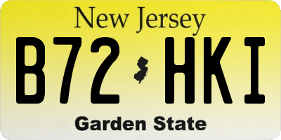 NJ license plate B72HKI