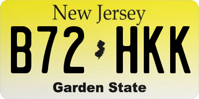 NJ license plate B72HKK