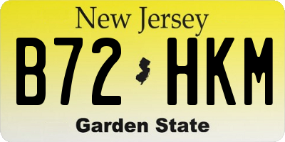 NJ license plate B72HKM