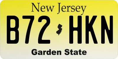 NJ license plate B72HKN