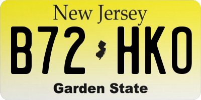 NJ license plate B72HKO