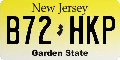 NJ license plate B72HKP