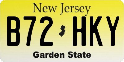 NJ license plate B72HKY