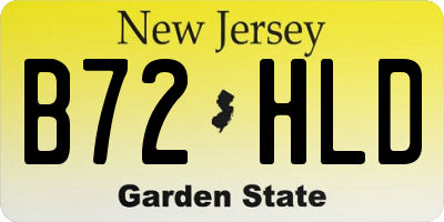 NJ license plate B72HLD