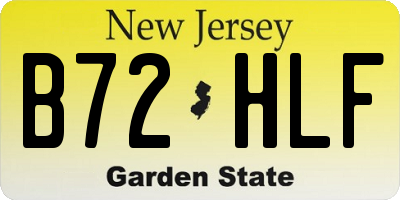 NJ license plate B72HLF