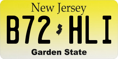 NJ license plate B72HLI
