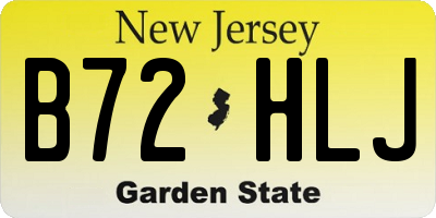 NJ license plate B72HLJ