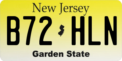 NJ license plate B72HLN