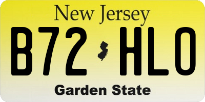 NJ license plate B72HLO