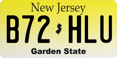 NJ license plate B72HLU