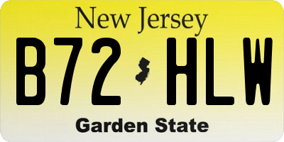 NJ license plate B72HLW