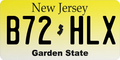 NJ license plate B72HLX
