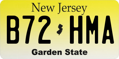NJ license plate B72HMA