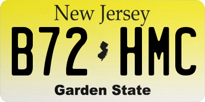 NJ license plate B72HMC