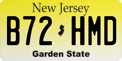 NJ license plate B72HMD