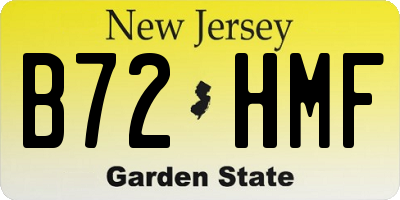 NJ license plate B72HMF