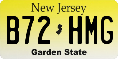 NJ license plate B72HMG