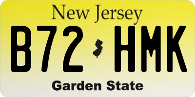 NJ license plate B72HMK
