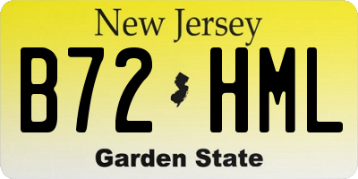 NJ license plate B72HML