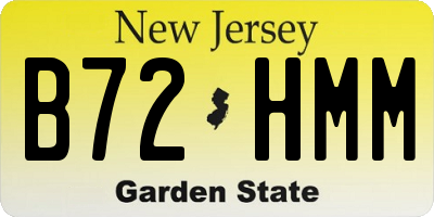 NJ license plate B72HMM