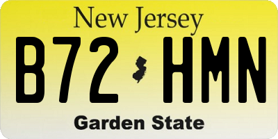 NJ license plate B72HMN