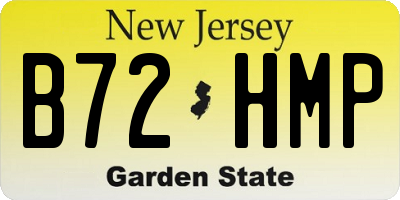 NJ license plate B72HMP