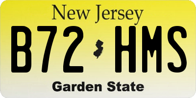 NJ license plate B72HMS