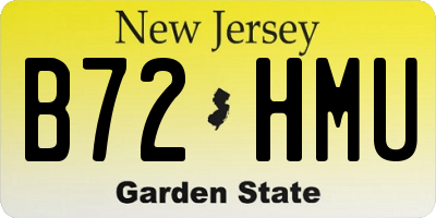 NJ license plate B72HMU