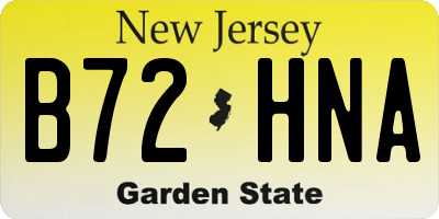 NJ license plate B72HNA