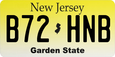 NJ license plate B72HNB